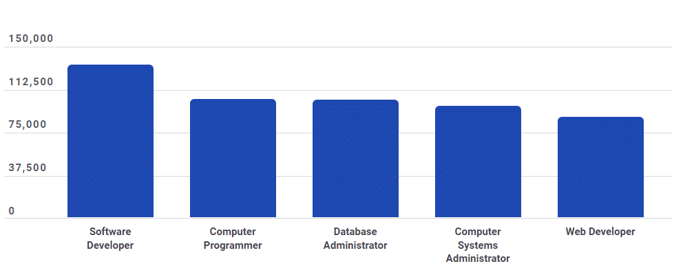 Average Computer Programmer Pay vs. Other Best Jobs